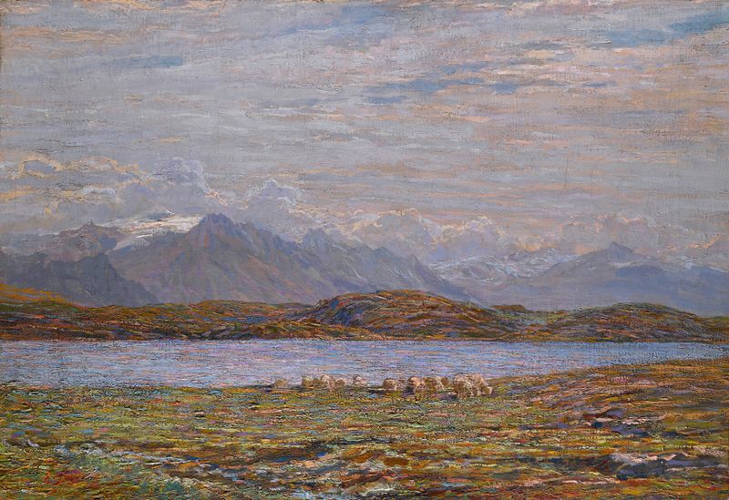Landscape of The Spluga Pass, oil on canvas by Emilio Longoni