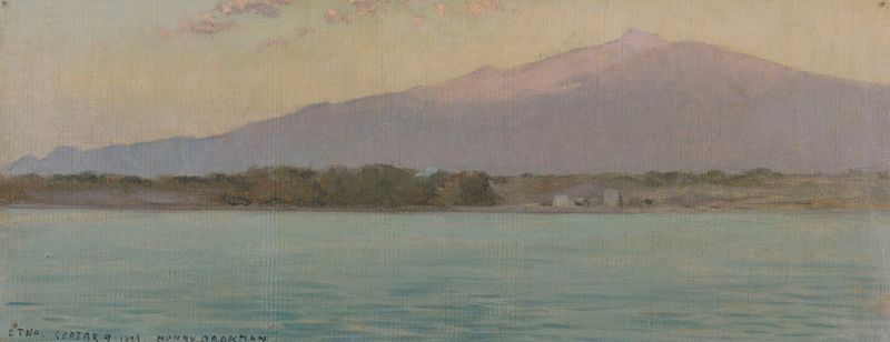 Paisaje del Monte Etna, óleo sobre lienzo de Henry Brokman
