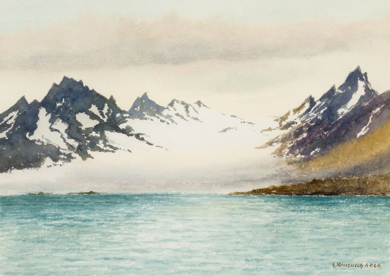Glacier at Isfjorden, óleo sobre lienzo de George Bruenech