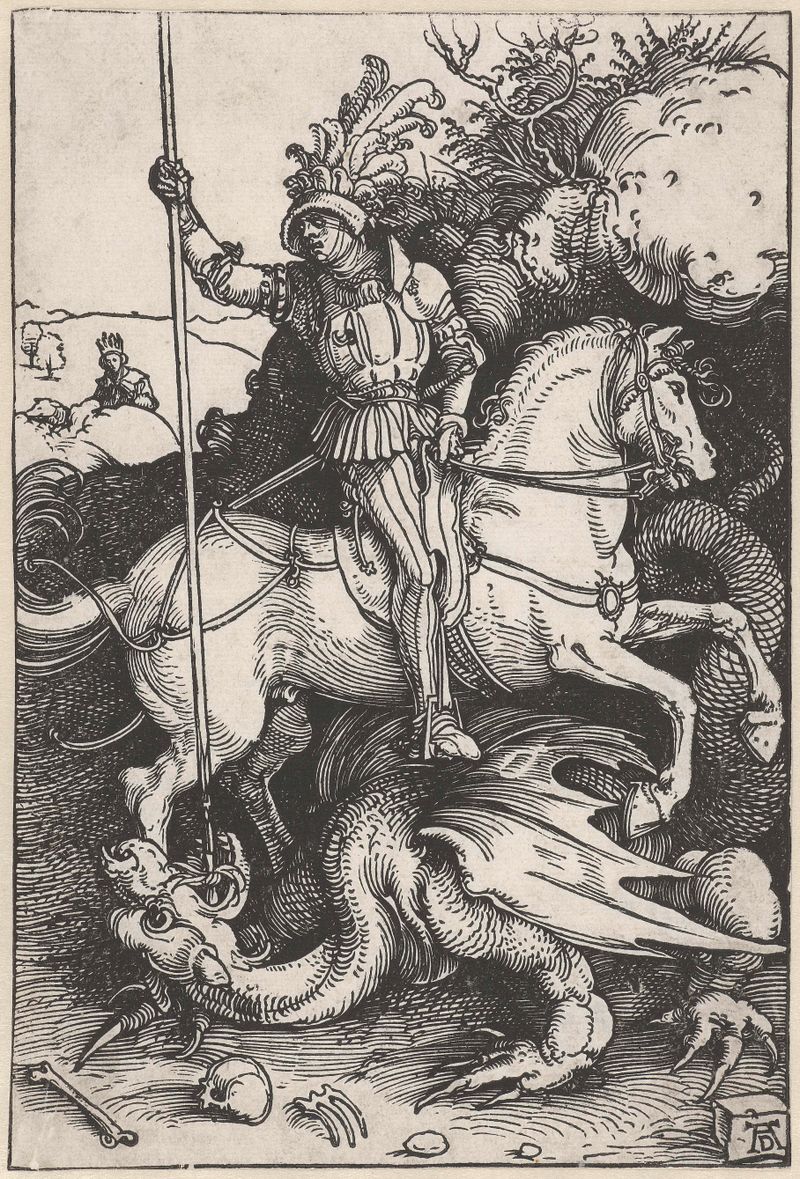 São Jorge matando o dragão, gravura de Albrecht Dürer