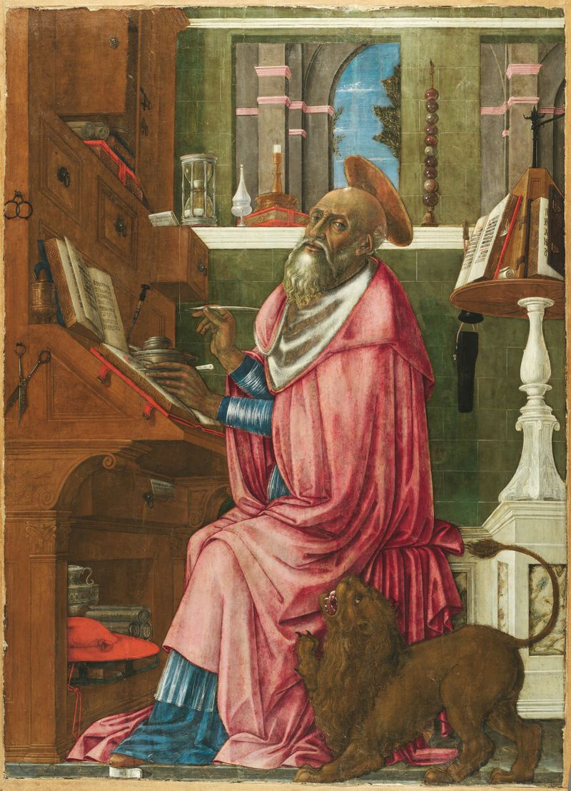 Saint Jerome in his Study, oil on panel by Matteo di Giovanni