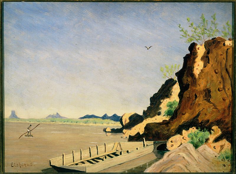 Paisaje de Yuma, Arizona por Louis Michel Eilshemius, óleo sobre lienzo