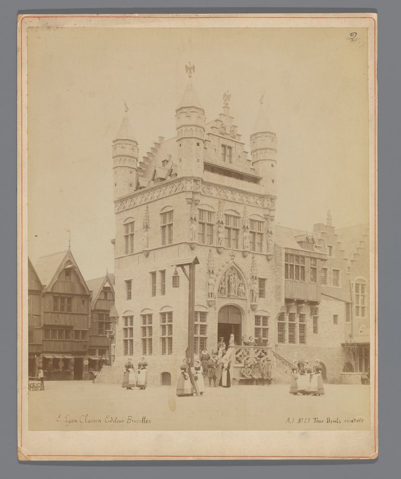 Tableau histórico na Exposição Mundial de Bruxelas de 1897 por AL, impressão em albumina