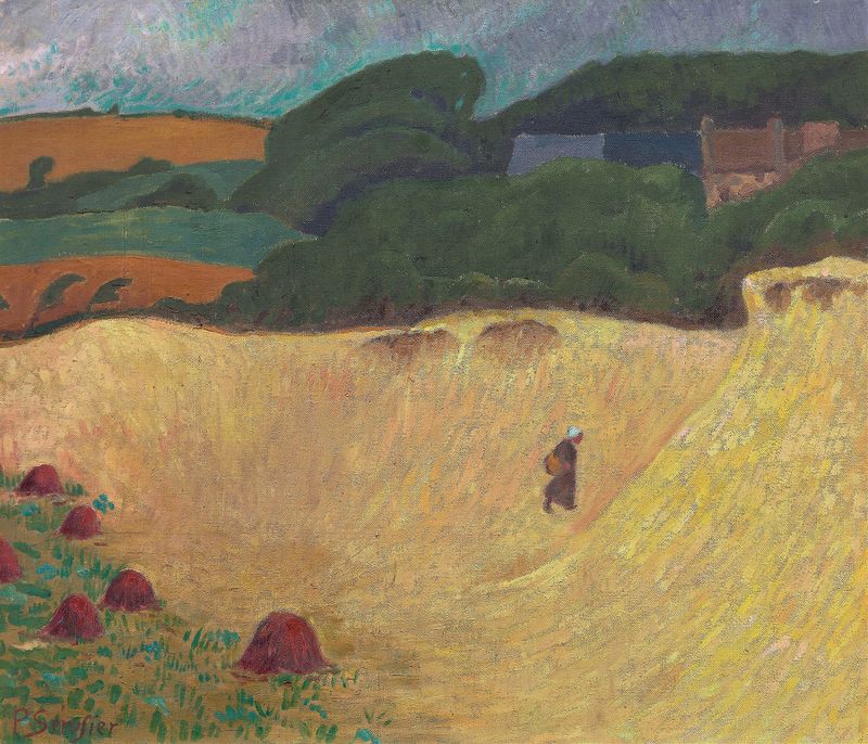 The Beach of Les Grands Sables at Le Pouldu by Paul Sérusier, oil on canvas depicting a coastal scene.