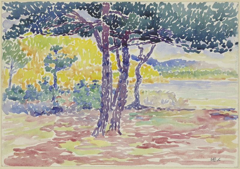 Marine scene with waves and sunlight, oil on canvas by Henri-Edmond Cross