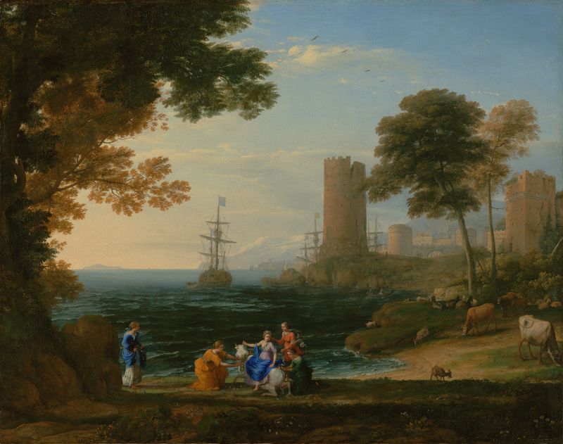 Coast View with the Abduction of Europa, oil on canvas by Claude Lorrain