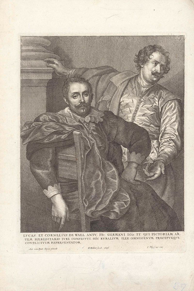 Grabado de Wenceslaus Hollar que representa a Lucas y Cornelis de Wael.