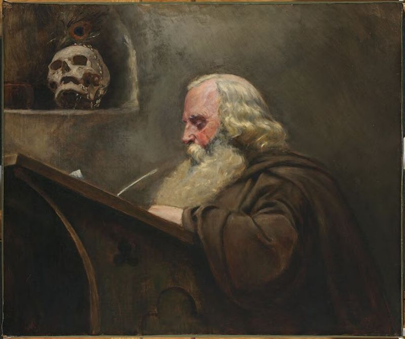 Retrato de Henry Wadsworth Longfellow, óleo sobre lienzo, por un artista no identificado