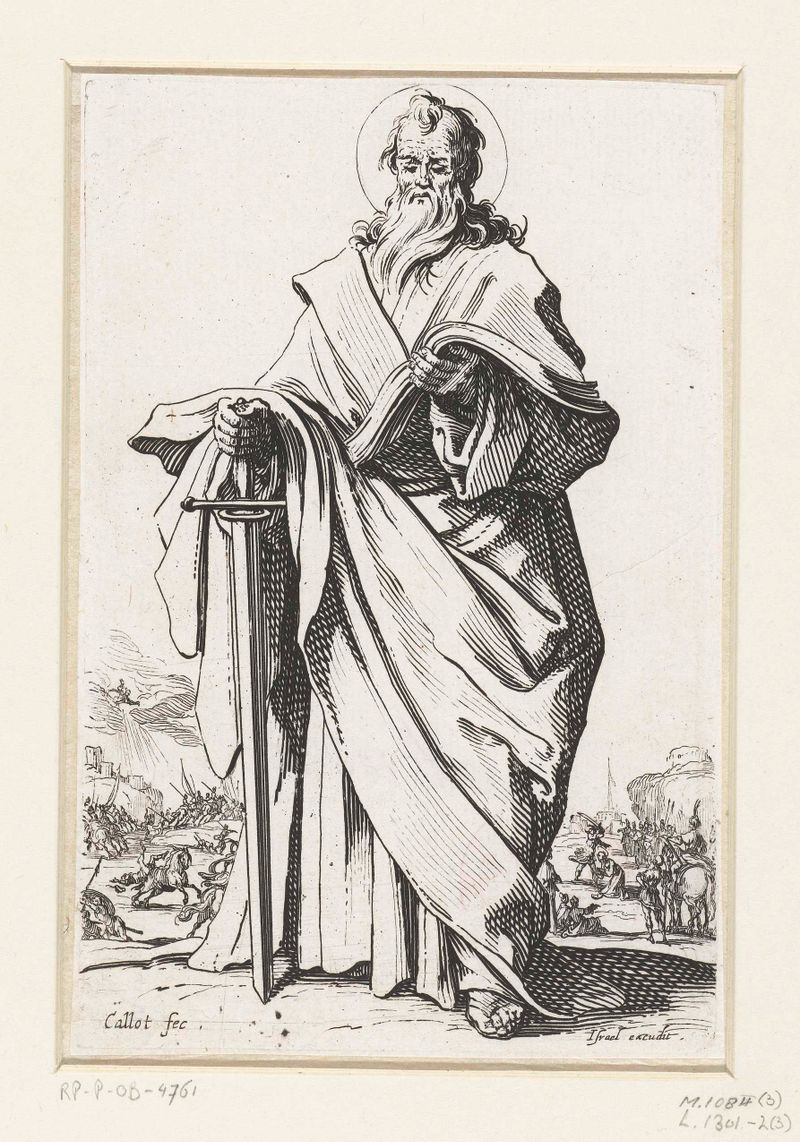 Gravura de Jacques Callot representando São Paulo em luz divina
