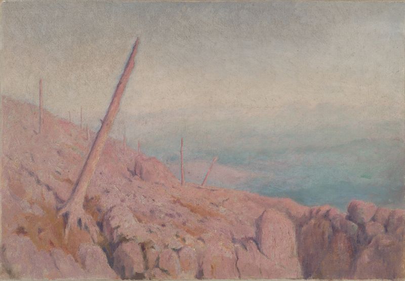Landscape with swirling forms, oil painting by Dezider Czölder