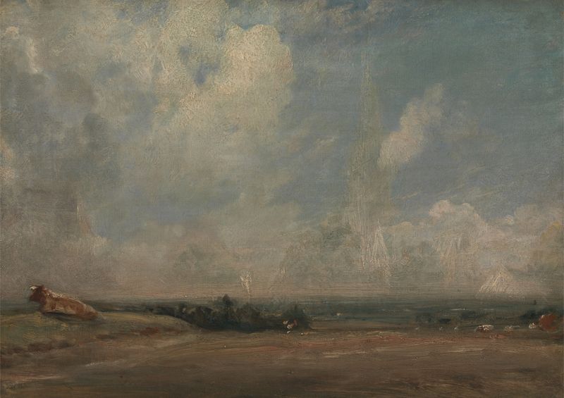 Paisaje de Hampstead Heath, óleo de John Constable