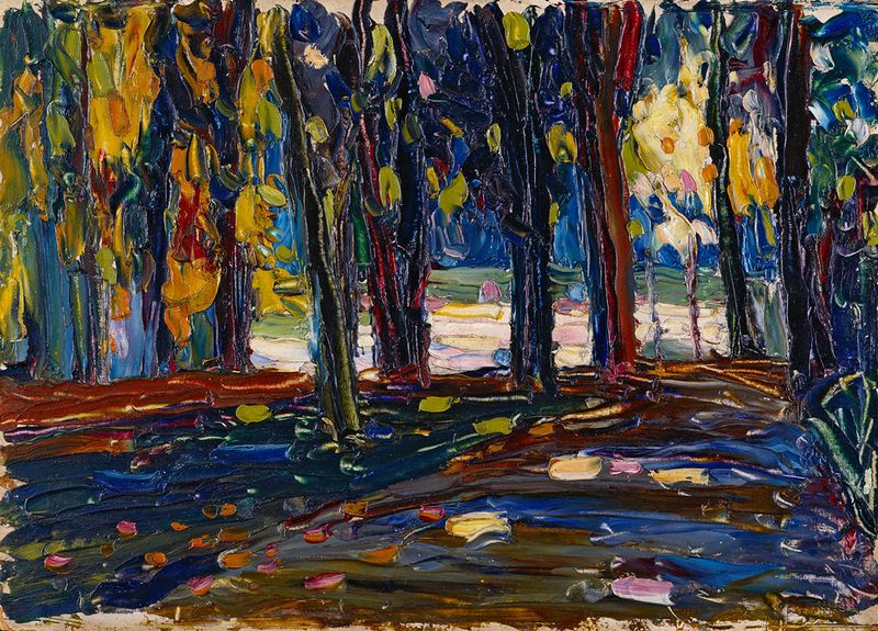 Composição abstrata em cores vibrantes de Wassily Kandinsky, 1906