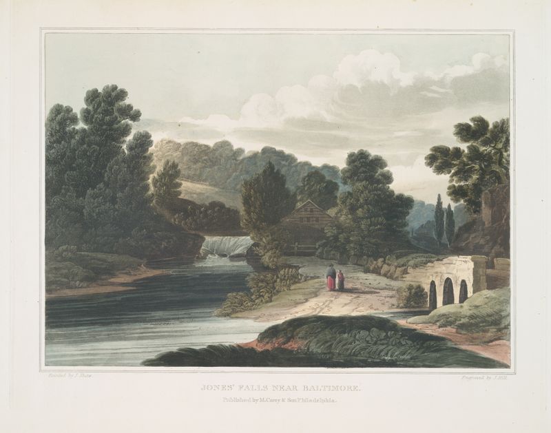 Jones’ Falls near Baltimore, oil on canvas by Joshua Shaw