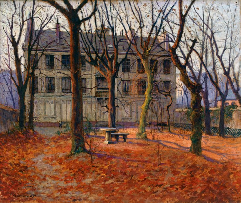Architecture scene of Maison de Victor Hugo, oil on canvas by Paul Madeline