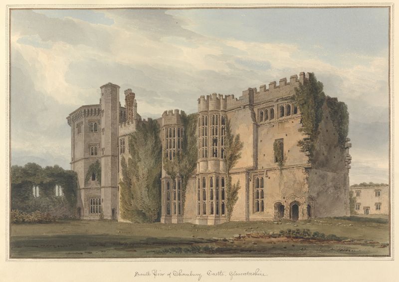 South View of Thornbury Castle, aquarela sobre papel de John Buckler