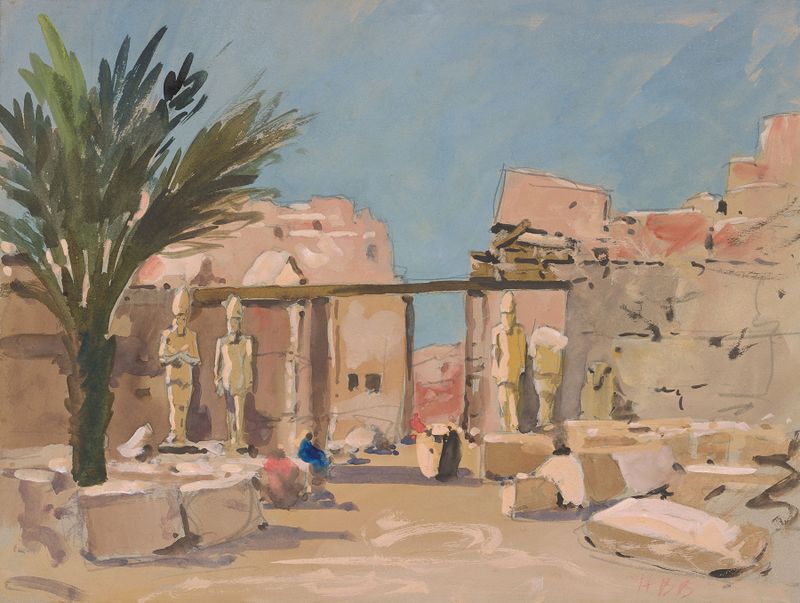 Paisagem etérea com luz quente, pintura a óleo de Hercules Brabazon Brabazon