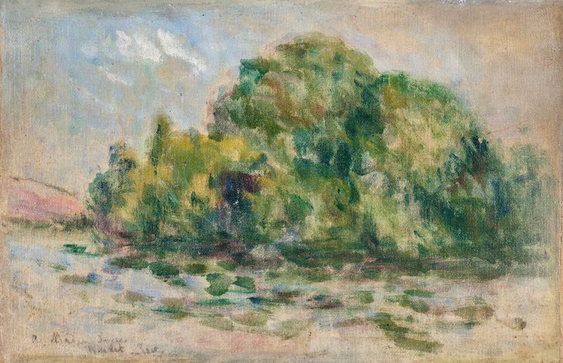 Botanical scene with trees and sunlight by Maximilien Luce, oil painting