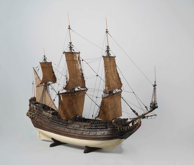 Modelo do navio Prins Willem, madeira, artista desconhecido