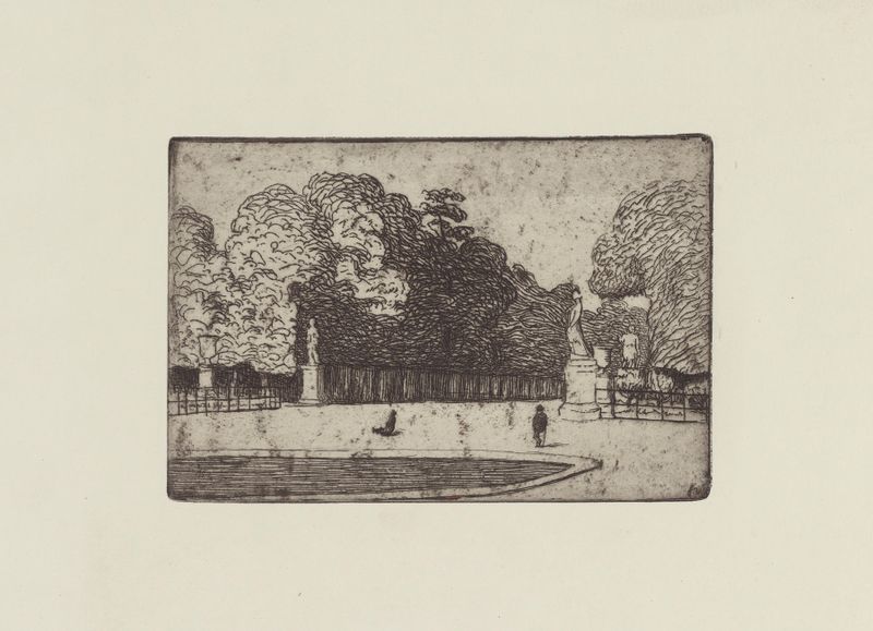 Grande allée du Luxembourg, oil on canvas by Félix Vallotton, sunlight filtering through trees.