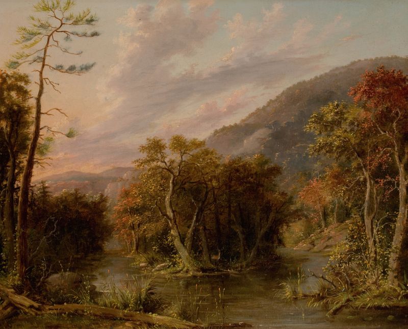 Round Top Mountain from the Shinglekill Falls, óleo sobre lienzo de Albertus Del Orient Browere