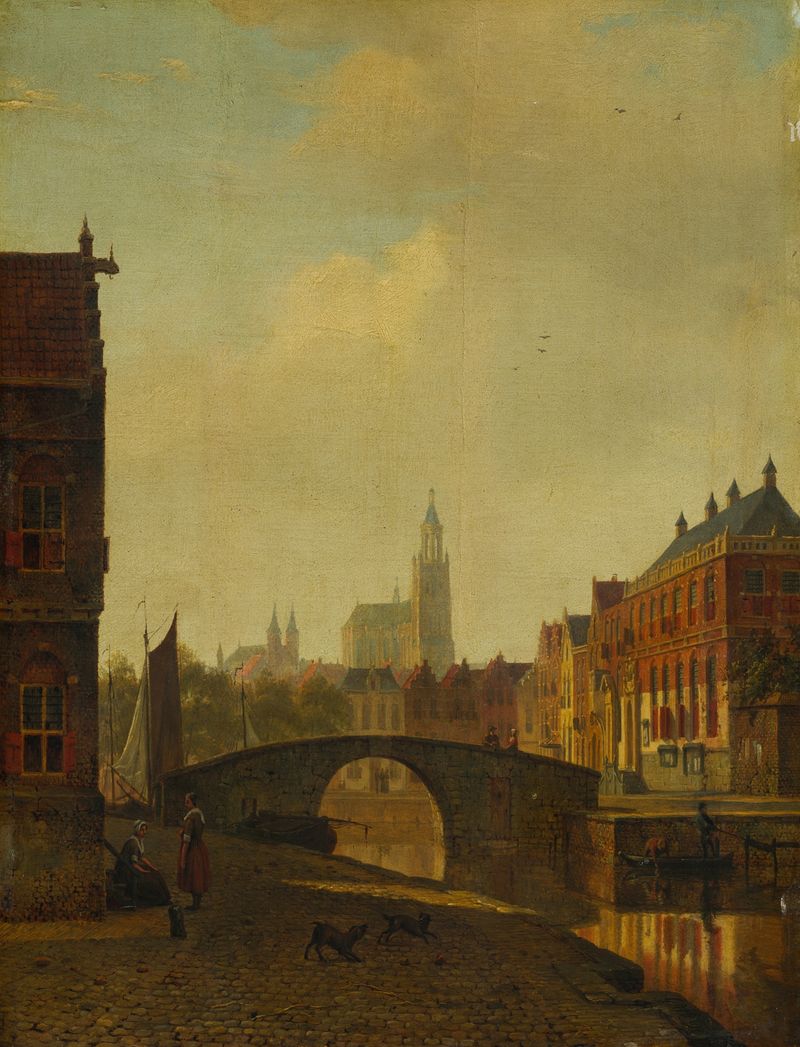 Paisagem etérea de George Andries Roth, final da década de 1830, pintura a óleo