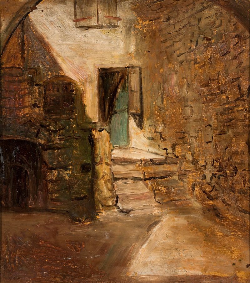 Abstract expressionism by Tadeusz Makowski, 1920, featuring textured surfaces and muted tones.