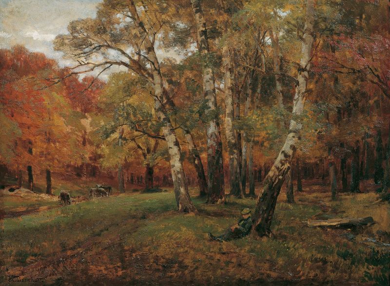 Landscape of Die Ruine Starhemberg im Piestingtal by Hugo Charlemont, oil painting