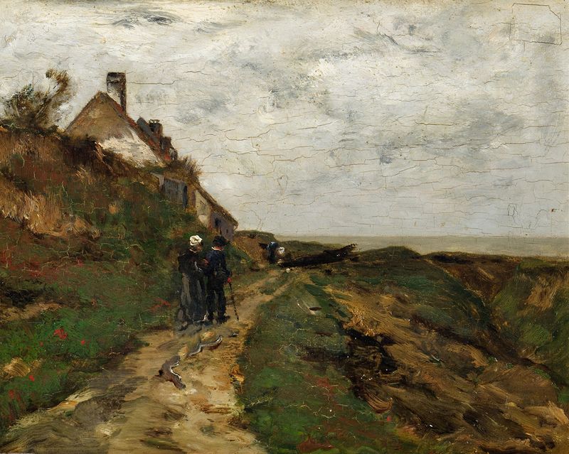 Landscape depicting hills and a sky in 'View at Menil-Val' by Wilhelm von Gegerfelt