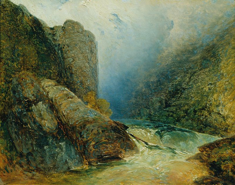 Landscape featuring rocks and nature by Adalbert Stifter, oil painting