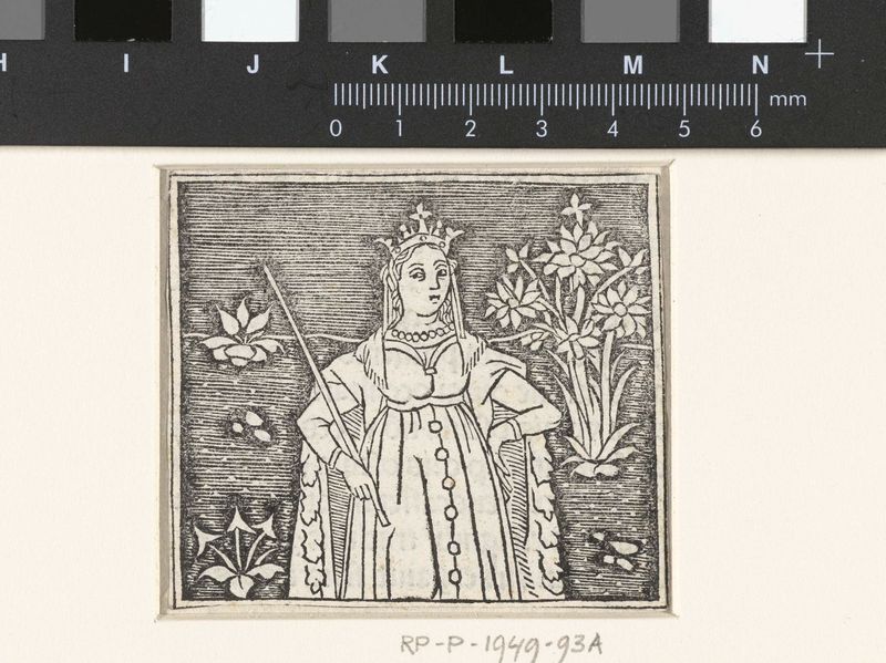 Retrato de uma mulher com coroa e cetro, 1497, papel, Unknown Artist