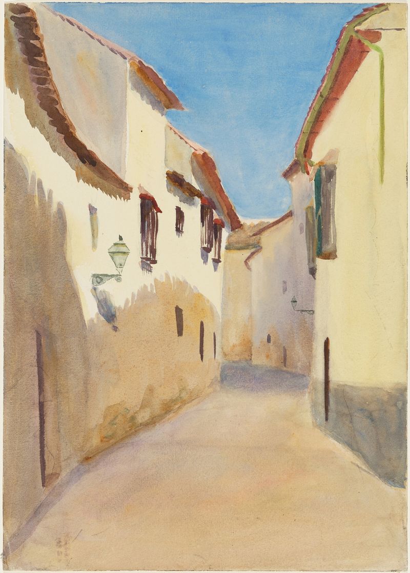 Cordoba by Emily Sargent, oil on canvas depicting urban architecture and sunlight.