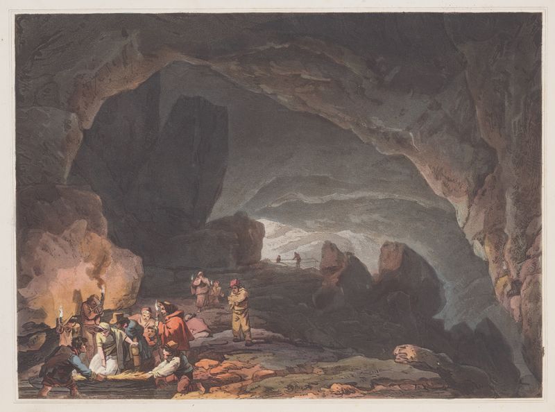 Peak’s Hole, Derbyshire by Philip James de Loutherbourg, oil on canvas