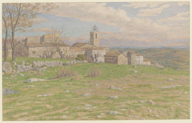 Paisagem de colinas suaves sob um céu ao entardecer por Henri Rivière, 1936
