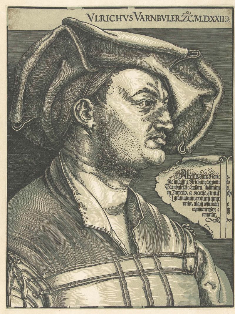 Retrato de Ulrich Varnbüler, medio de madera, por Albrecht Dürer