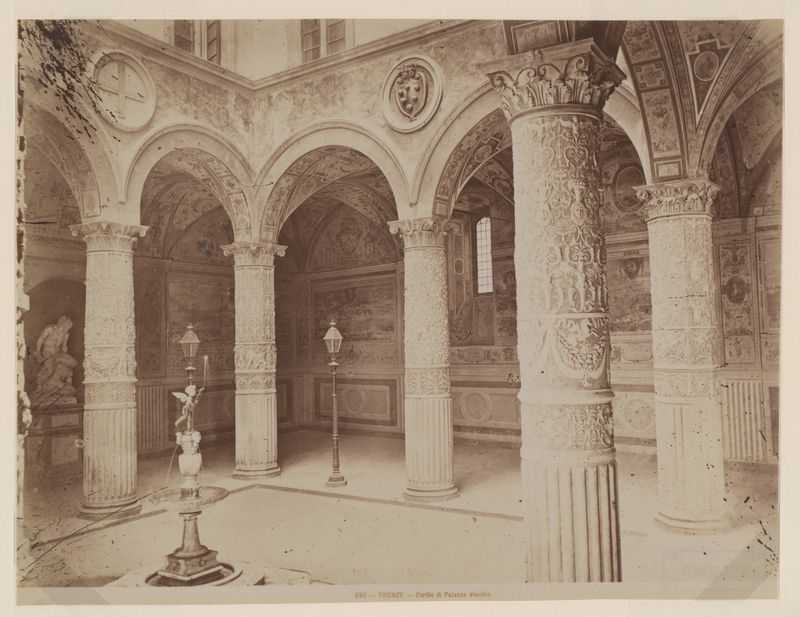 Patio del Palazzo Vecchio, impresión de albumina de Fratelli Alinari