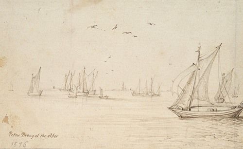 Sailboats, A City in the Distance