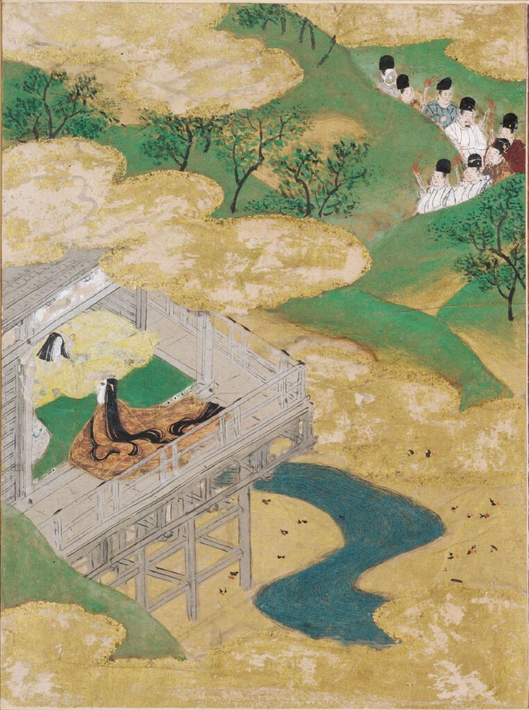 The Floating Bridge of Dreams by Tosa Mitsunobu, gold medium
