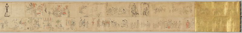 Sketches by Kano Tan'yū, ink and color on paper