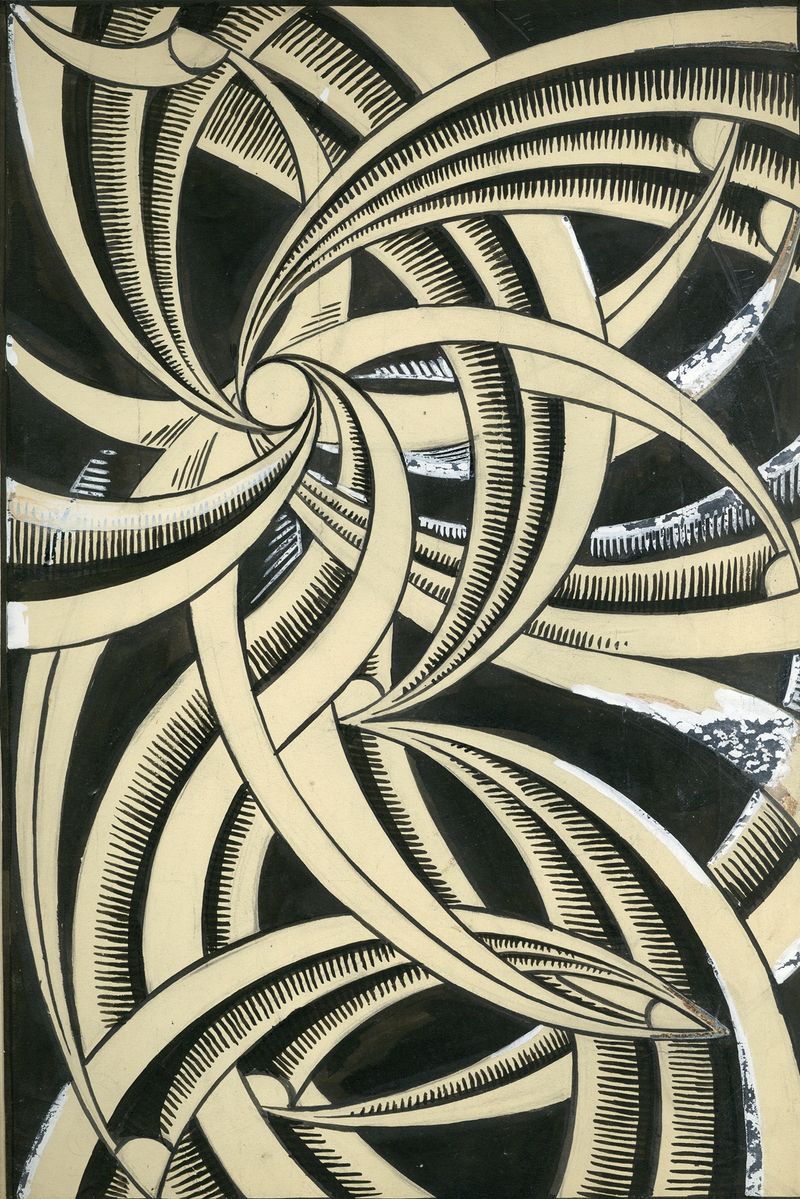 Abstract by Albert Daenens, 1923, expressionism, featuring vibrant colors and shapes.