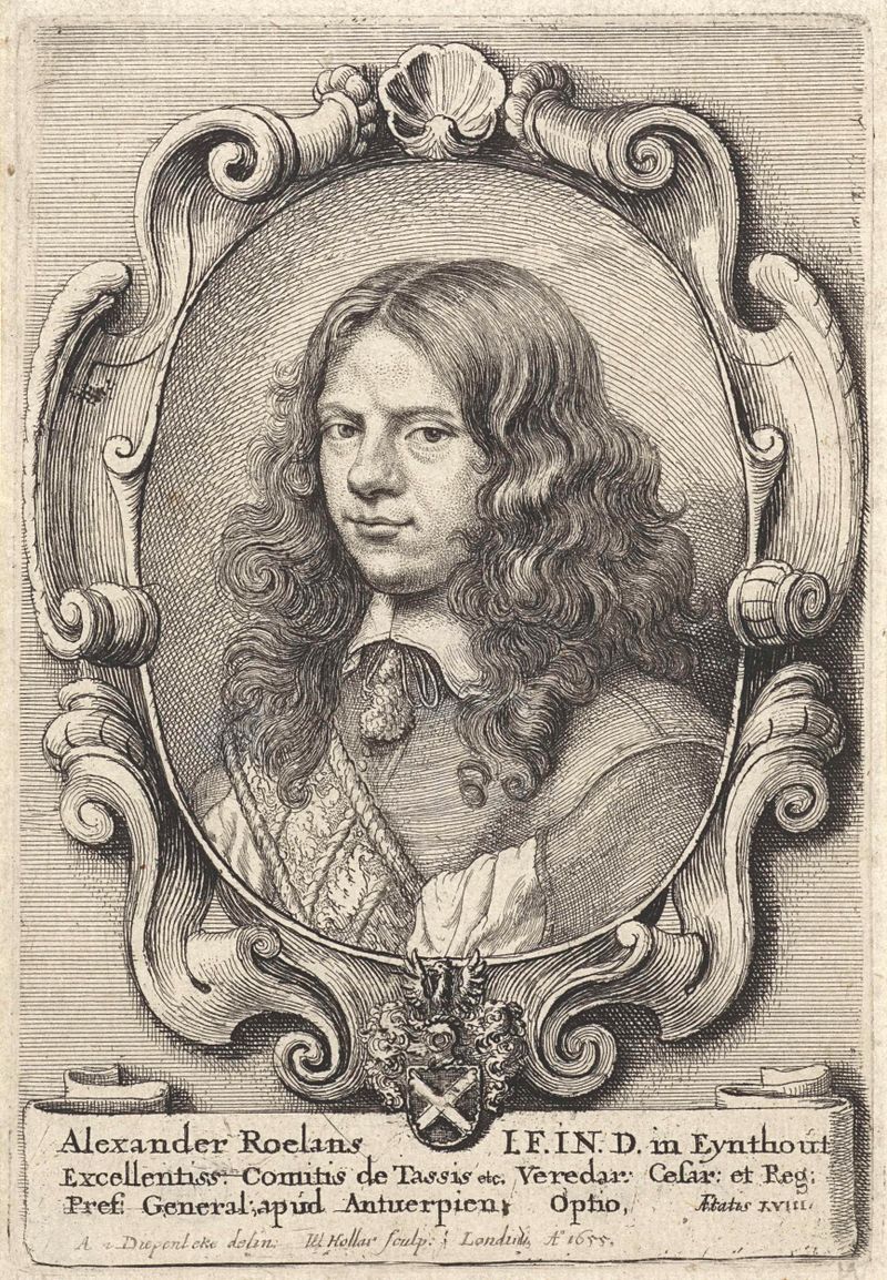 Retrato de Alexander Roelants por Wenceslaus Hollar, grabado