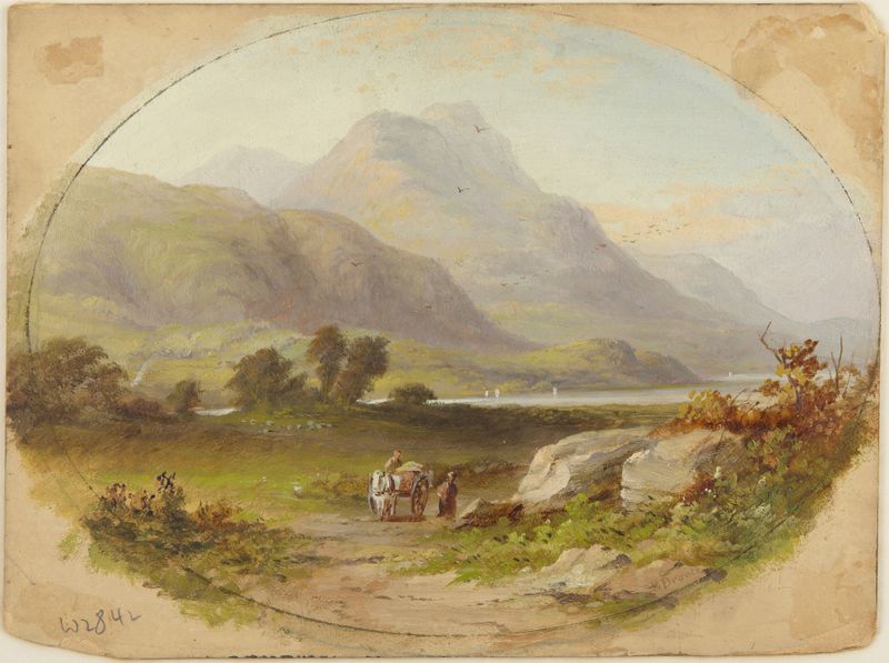 Paisagem montanhosa de Patrick Branwell Brontë, pintura a óleo