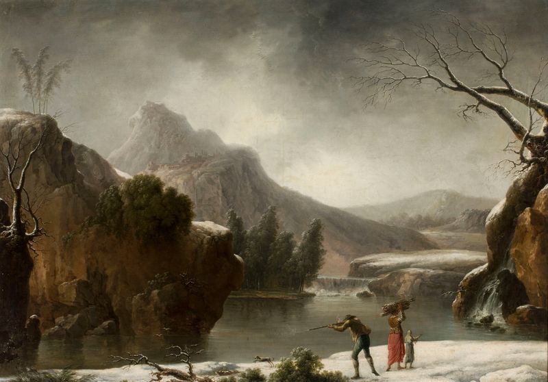Mountain landscape by Gregorio Fidanza, Romanticism, depicting serene nature.