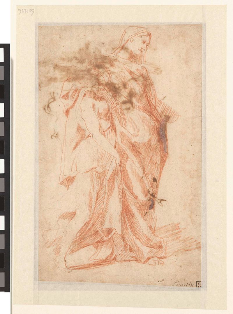 Dos mujeres en un momento tenso, obra en papel de Unknown Artist