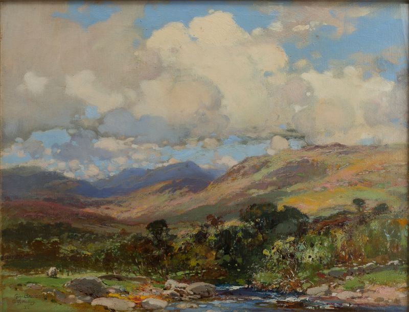 Paisagem com colinas e céu de Charles Gustav Louis Phillips