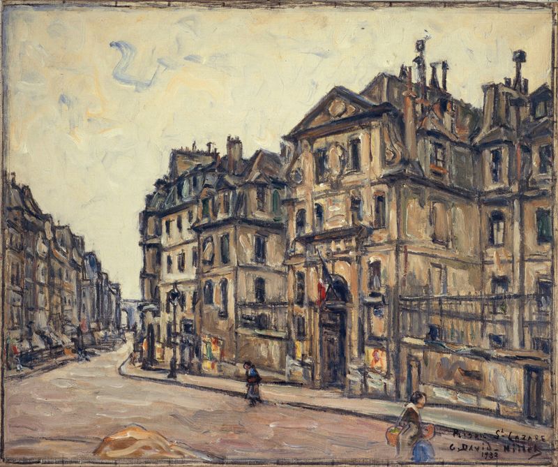 Escena interior de La Prison Saint-Lazare, óleo sobre lienzo de Germain David-Nillet