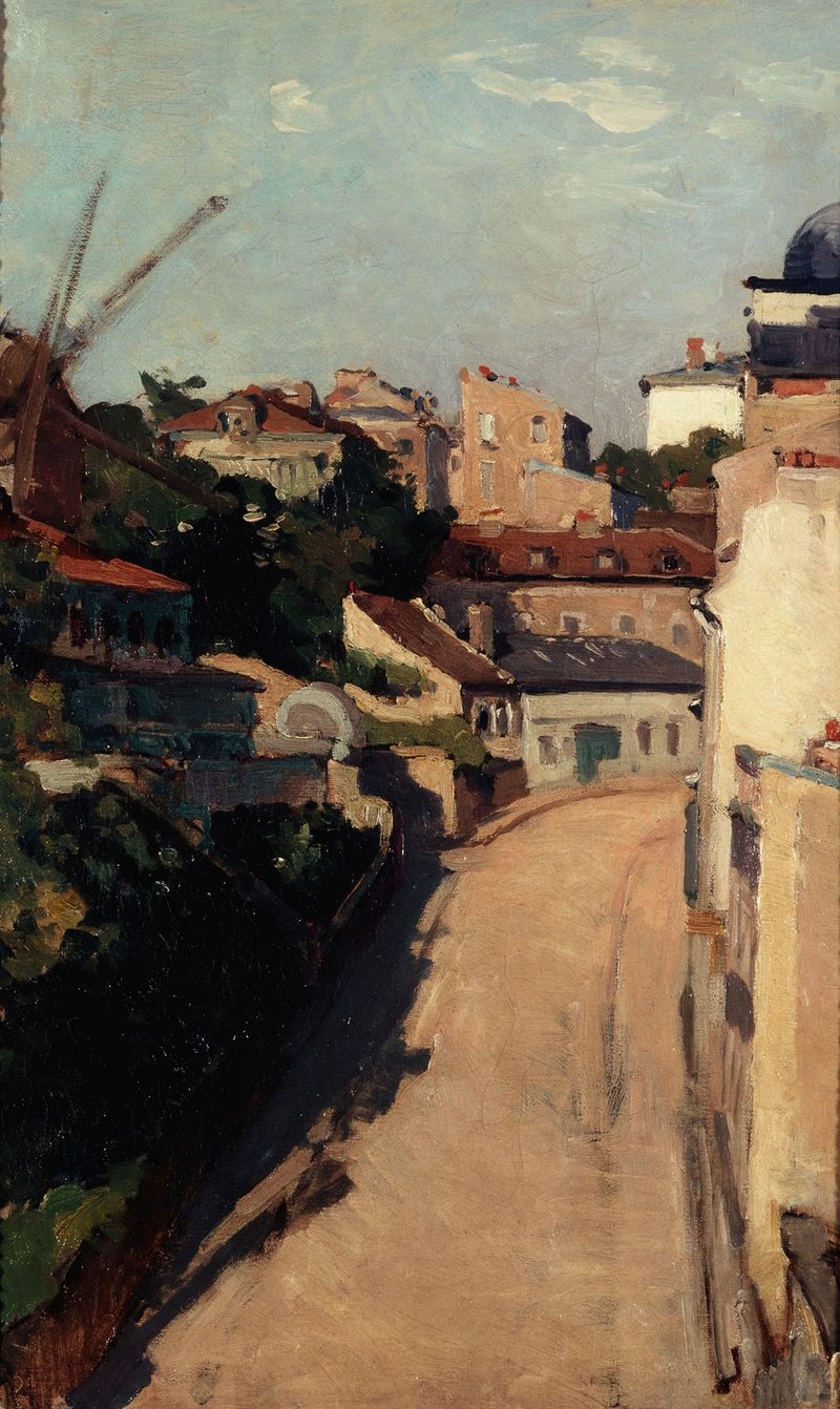 La rue Lepic et le maquis de Montmartre, pintura al óleo de Auguste Louis Lepère