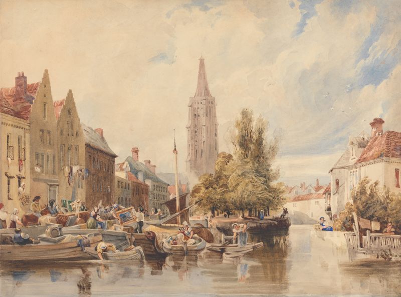 Gothic architecture of Church of Notre Dame, Bruges by Samuel Austin