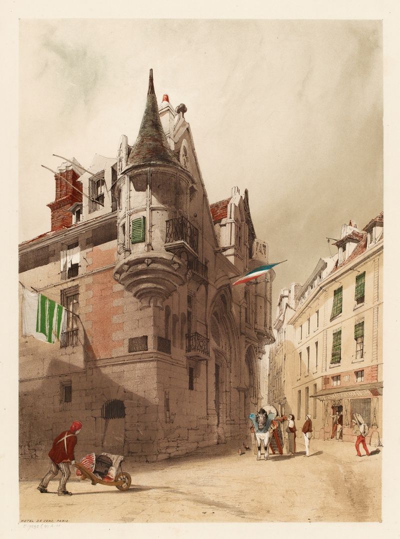 Aquarela sobre papel do Hôtel de Sens, Paris, de Thomas Shotter Boys