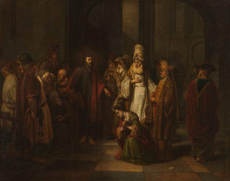 Christ and the Woman in Adultery, oil on canvas by Gerbrand van den Eeckhout