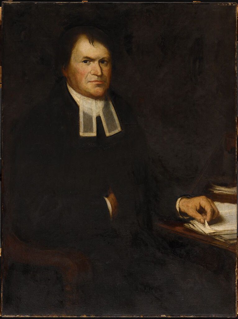 Retrato de Zedekiah Sanger por Edward E. Simmons, óleo sobre tela